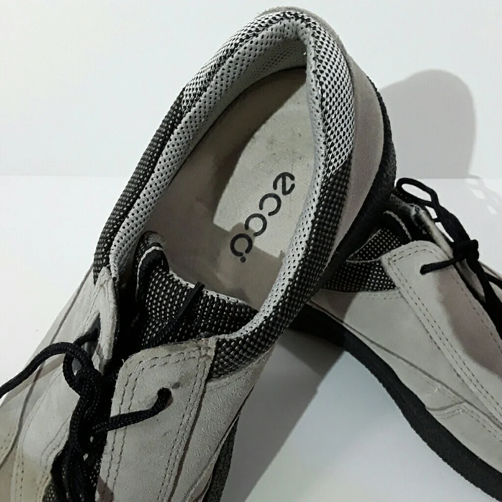 ECCO Suede Casual Lace Shoes Mens Comfort Size 42